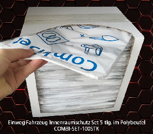 Disposable Car interior protector COMBI-SET in POLY BAG
